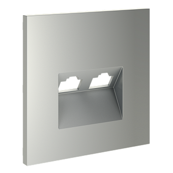Накладка для розетки компьютерной двойной RJ45+RJ45 кат.6, S70 (сталь)