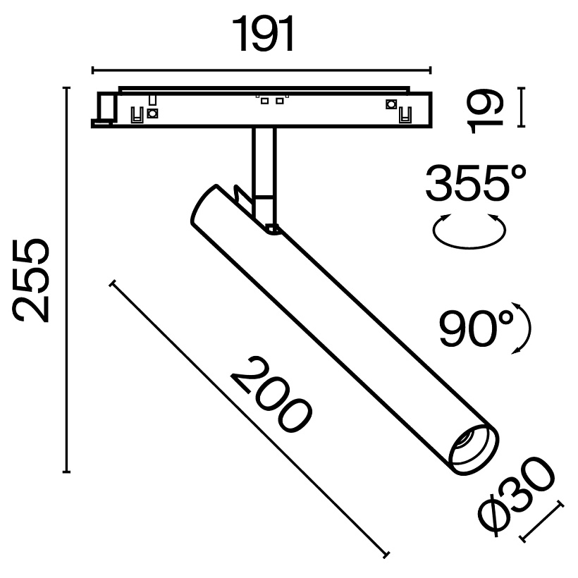 Трековый светильник Maytoni Technical TR141-2-6W3K-M-B