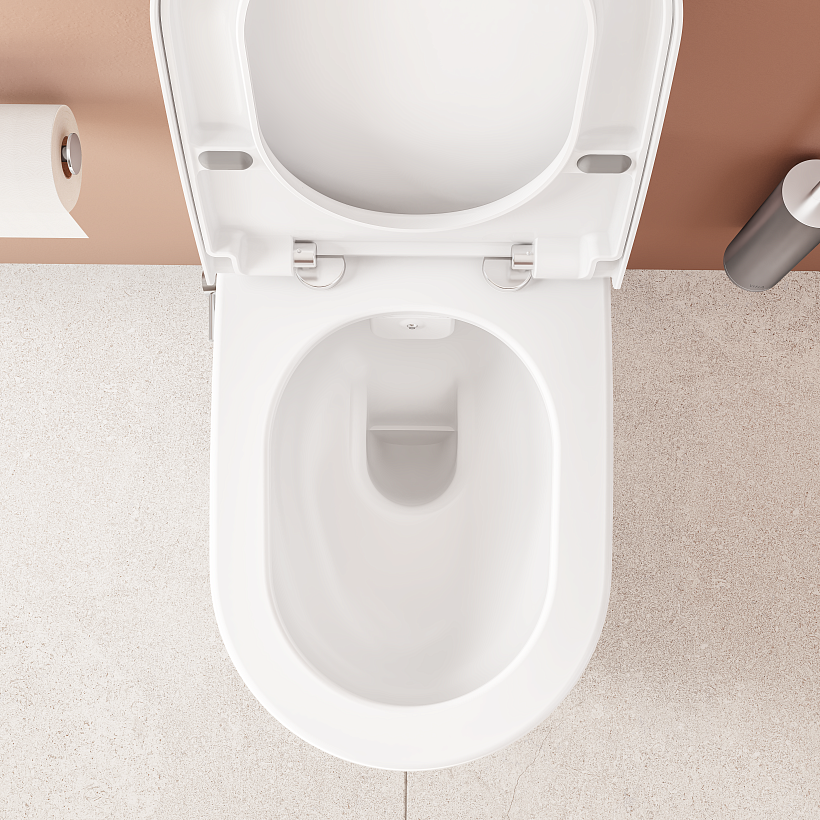 Подвесной унитаз VitrA Nest с функцией биде и встроенным смесителем безободковый Rim-ex с сиденьем микролифт дюропласт белый глянец санитарный фарфор антибактериальное покрытие Hygiene