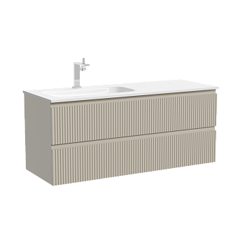Тумба подвесная SANCOS Snob R левая 1195х445х500, c двумя ящиками оснащенными доводчиками, Beige Soft, арт.SNR120LCE