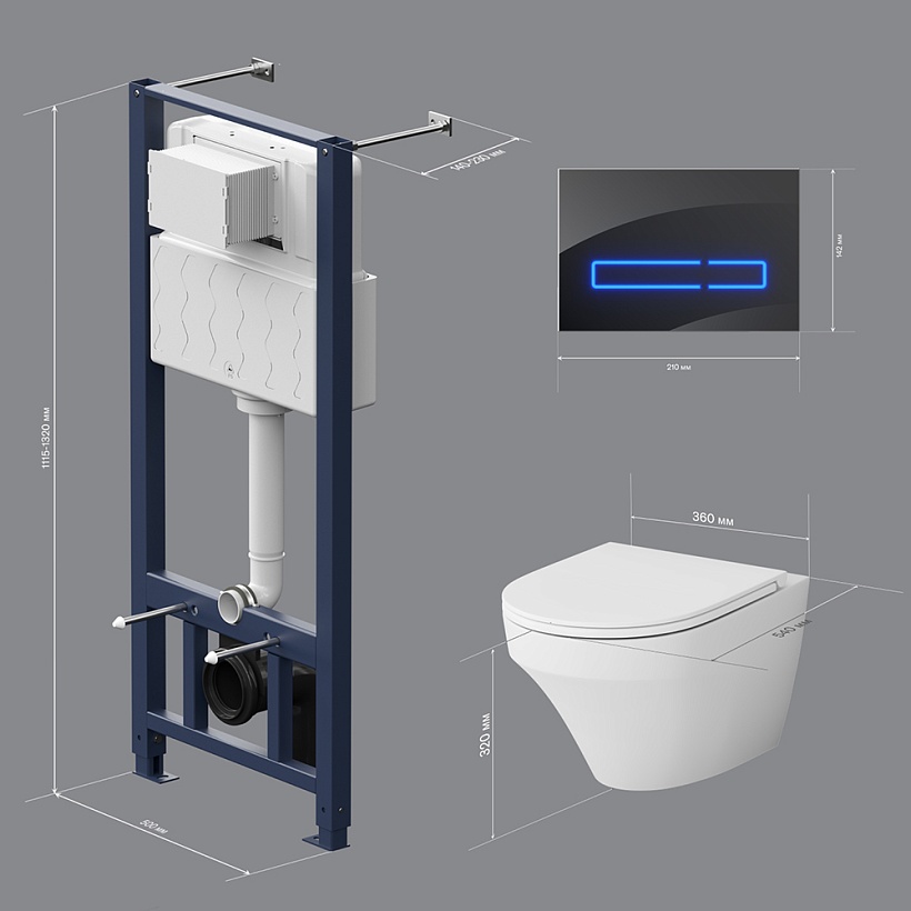 IS450A38.501700 Инст с клав Touchless Pro стекло, чёрн с подв унит Inspire FlashClean с сид м/л