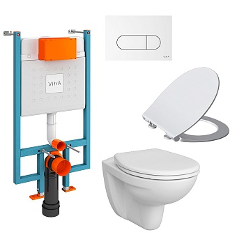 Комплект Vitra Normus Инсталяция Vitra V-Fix Core с подвесным унитазом Vitra Normus и клавиша смыва