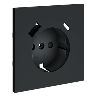 Накладка для розетки с заземлением и защитными шторками, с USB A+C, S70 (графит)