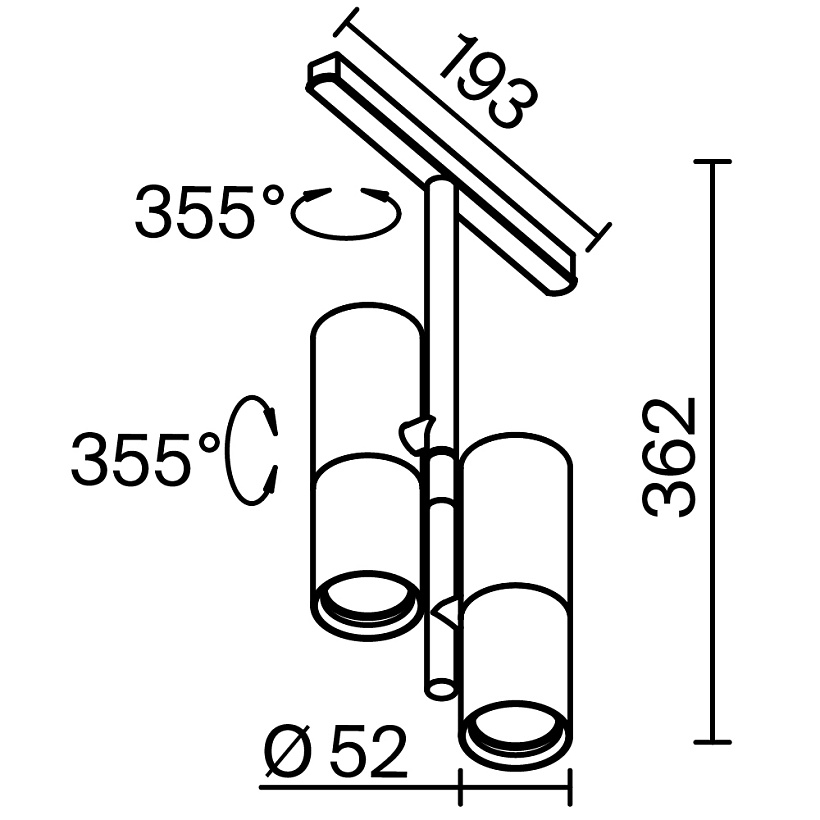Трековый светильник Maytoni Technical TR005-2-2X12W3K-BW