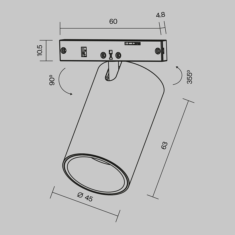 Трековый светильник Maytoni Technical TR187-1-9W4K-M-BW