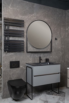 Тумба без раковины Vallessi 80*46cm DUST Grey мат 2 полки (402)