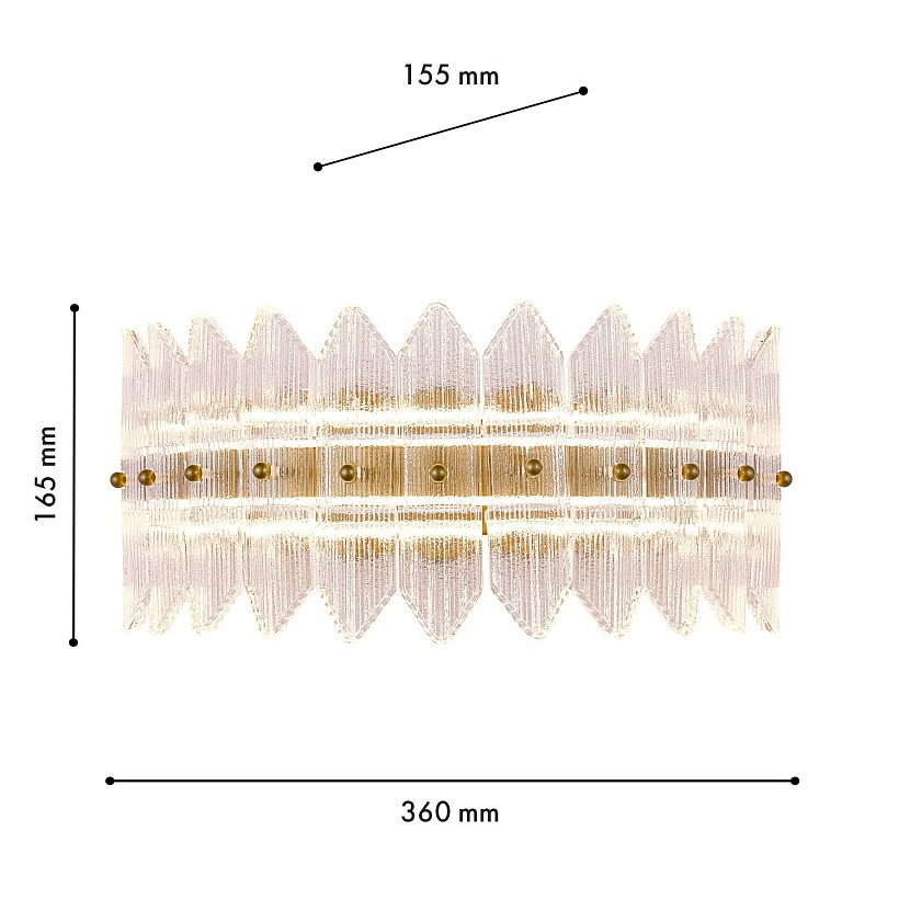 4754-1W, Бра, D155xW360xH165, LEDx14,5W, 1082LM, 3000K, included