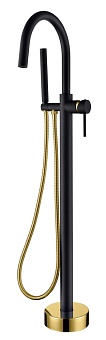 Смеситель напольный UNO BLACK Gold