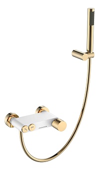 Смеситель STICK для ванны WHITE DIAMOND GOLD