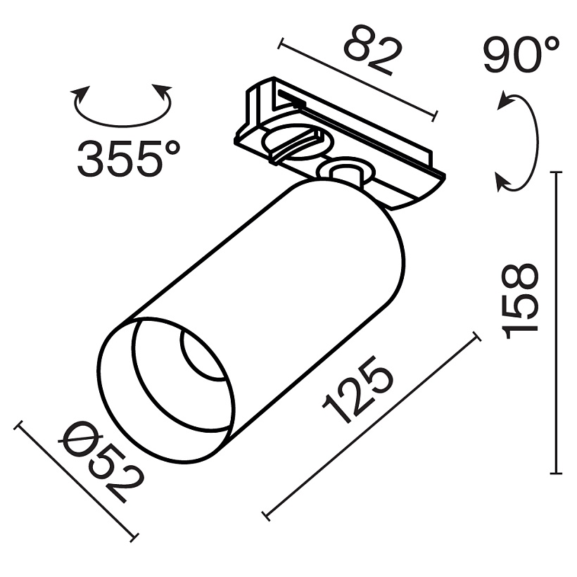 Трековый светильник Maytoni Technical TR021-1-12W3K-W-BBS