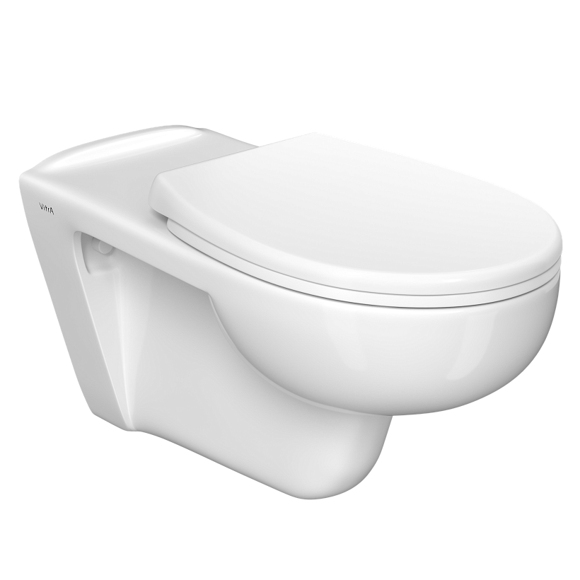 Подвесной унитаз VitrA Conforma безободковый с сиденьем микролифт дюропласт белый глянец санитарный фарфор антибактериальное покрытие Hygiene