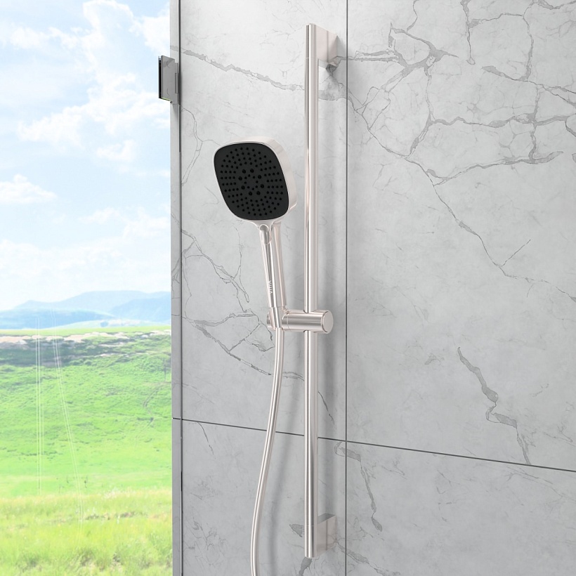 Душевая стойка VitrA Core Square (Кор Скуэр) A4591734EXP с ручным душем без смесителя брашированный никель