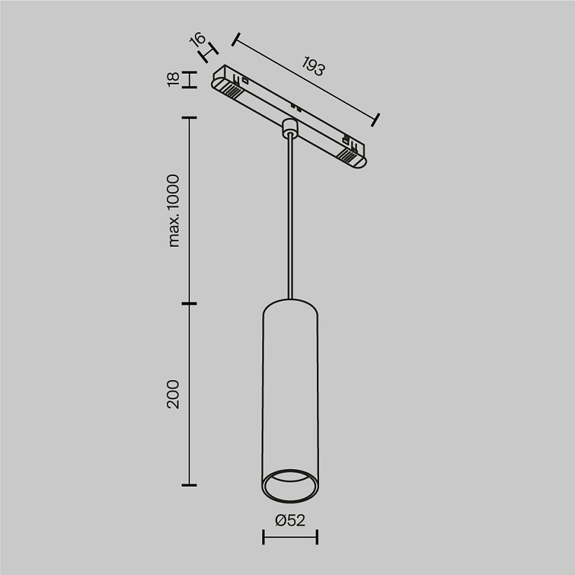 Трековый подвесной светильник Maytoni Technical TR041-2-12W3K-B