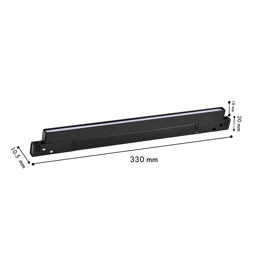 4578-1U, трековый светильник, L330xW10.5xH18, LEDx8W, 48V, 270LM, 2700-5700K, CRI>90, beam angle:100, included