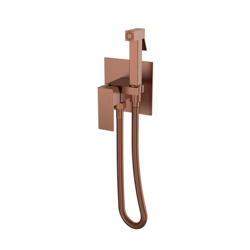 Смеситель гигиенический Qubic Brushed Bronze