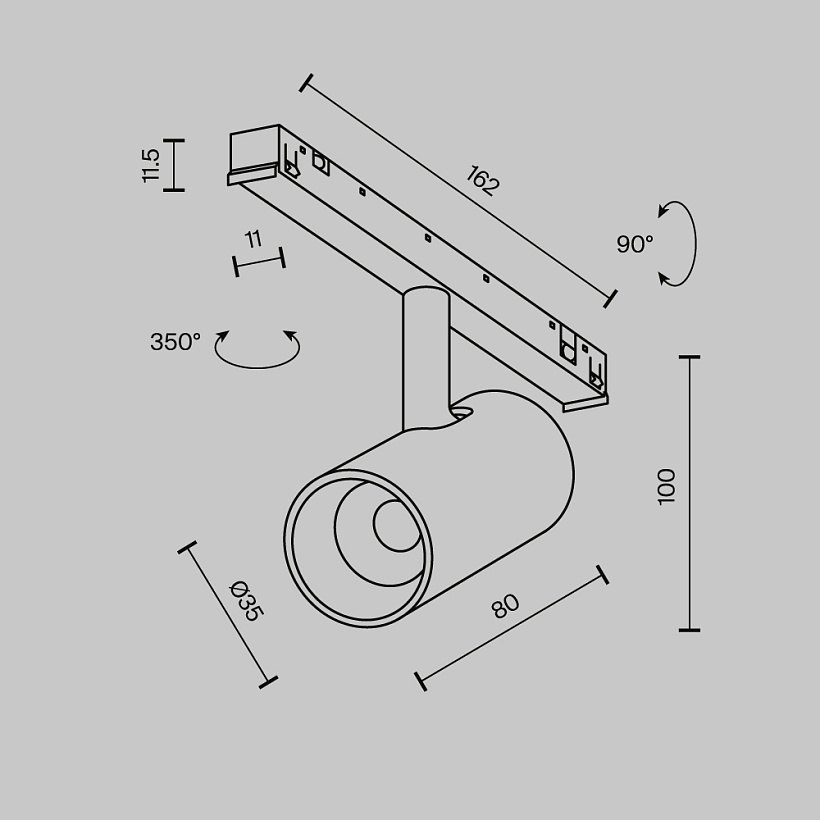 Трековый светильник Maytoni Technical TR243-5W3K-B