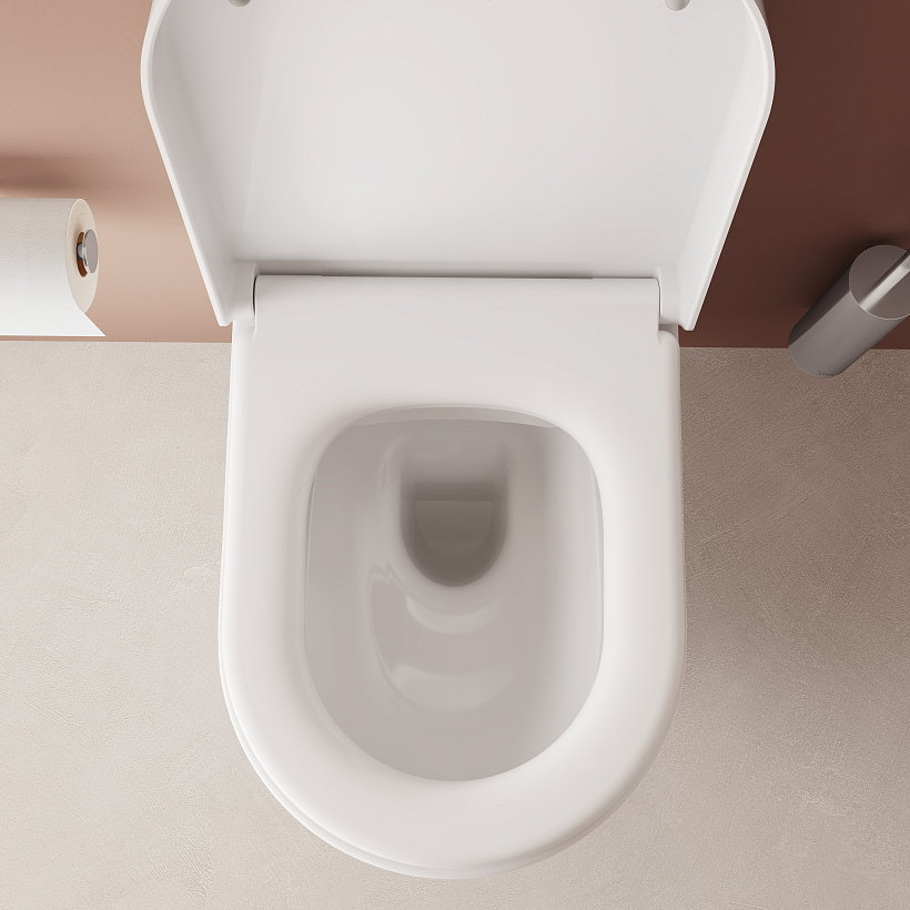 Подвесной унитаз VitrA Mia Round безободковый SmoothFlush белый санитарный фарфор антибактериальное покрытие Hygiene