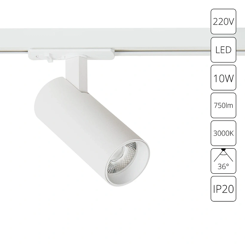 Трековый светильник Arte Lamp BENE A1935PL-1WH