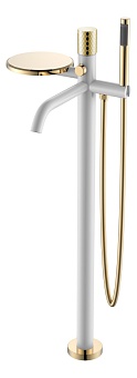 Смеситель STICK напольный WHITE DIAMOND GOLD