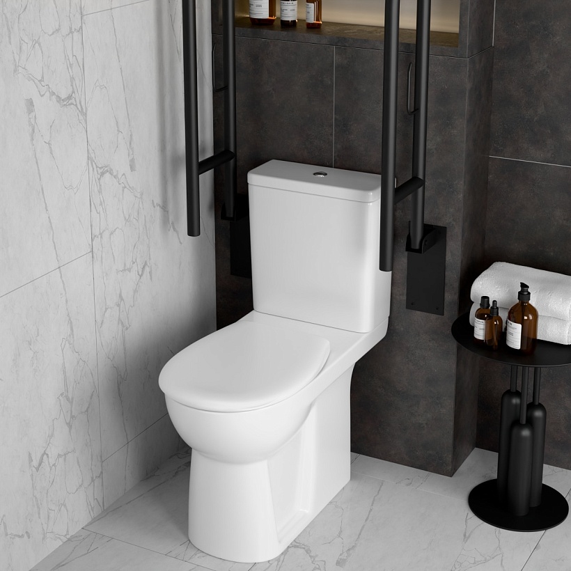 Унитаз-компакт напольный VitrA Conforma (Конформа) 9899B003-7200 с сиденьем без микролифта белый санитарный фарфор антибактериальное покрытие Hygiene (Хайджн)
