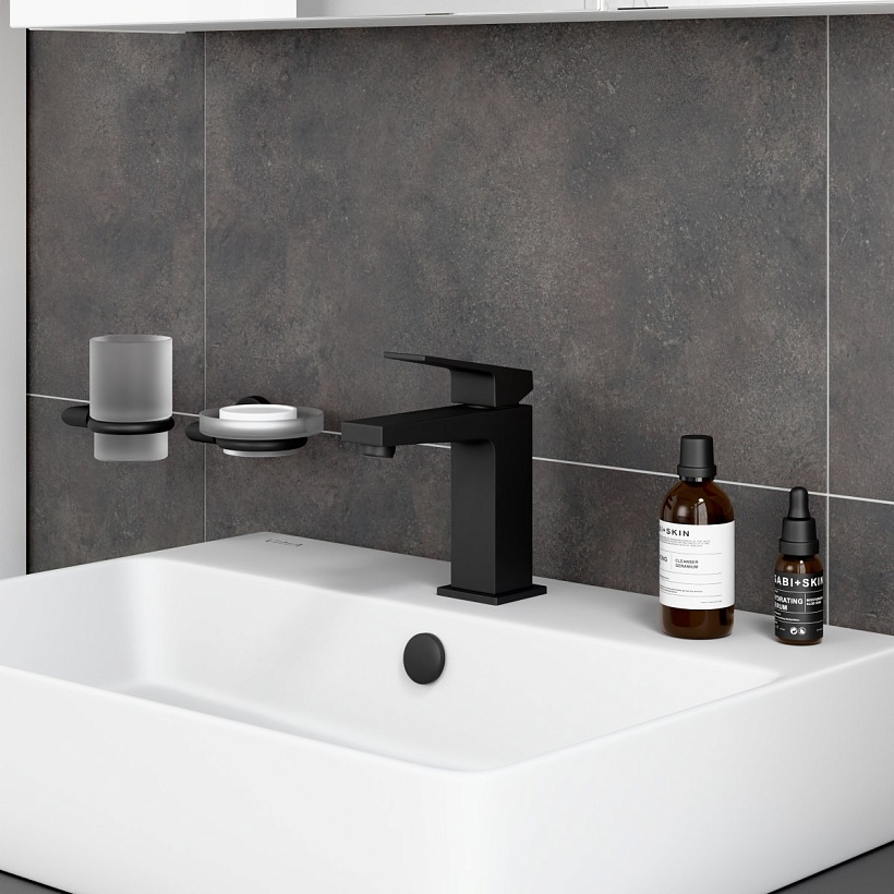 Смеситель для раковины VitrA Minimax Square (Минимакс Сквуэр) A4372036EXP однорычажный матовый черный латунь