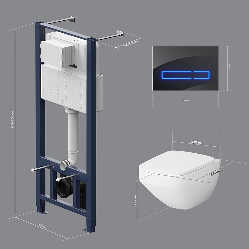IS450A38.50A1700 Инст с клав Touchless Pro стекло, чёр с подв унит Inspire V2.0 FlashClean с сид м/л
