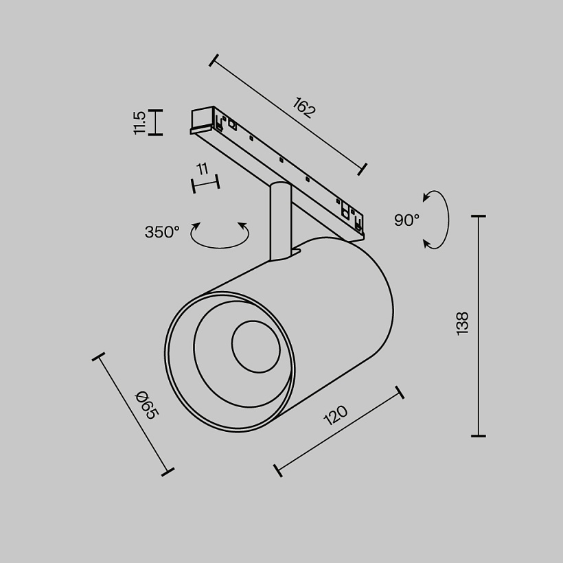 Трековый светильник Maytoni Technical TR243-18W4K-B
