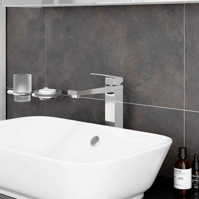 Смеситель для раковины-чаши VitrA Minimax Square (Минимакс Сквуэр) A43724EXP однорычажный хром латунь