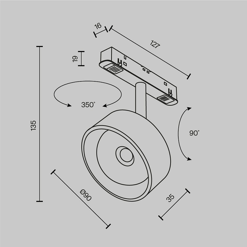 Трековый светильник Maytoni Technical TR217-4-15WTW-DS-B