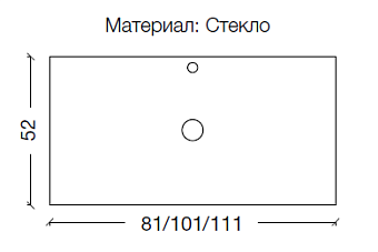 Столешница стекло 110см прямая ЗОЛОТО поталь