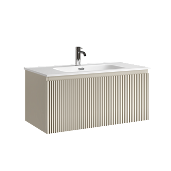 Тумба подвесная SANCOS Snob R 1.0 890х445х406, c одним ящиком оснащенным доводчиками, Beige Soft , арт.SNR1.090CE