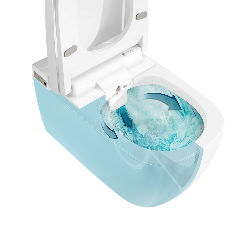 Умный унитаз VitrA V-Care Comfort подвесной безободковый Rim-ex с автоматическим сиденьем и бидеткой белый санитарный фарфор антибактериальное покрытие Hygiene