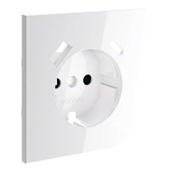 Накладка для розетки с заземлением и защитными шторками, с USB A+C, S70 (белый глянцевый)