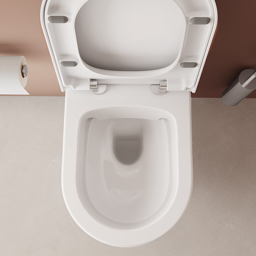 Подвесной унитаз VitrA Mia Round безободковый SmoothFlush белый санитарный фарфор антибактериальное покрытие Hygiene