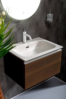 Тумба без раковины Vallessi 60*46см DARK OAK, 1 полка