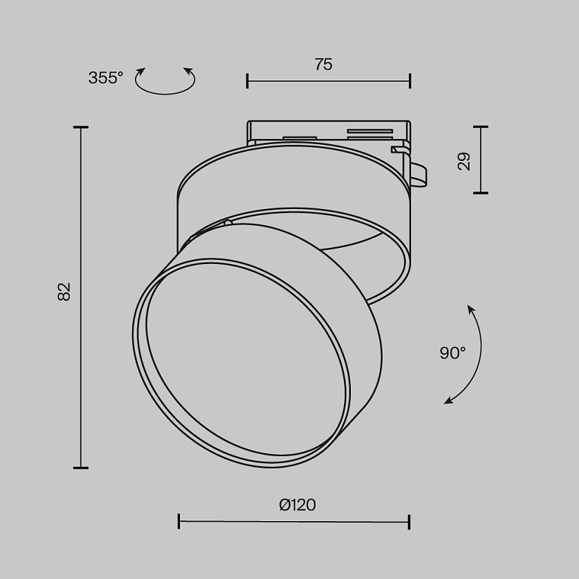 Трековый светильник Maytoni Technical TR007-1-18W4K-B-1