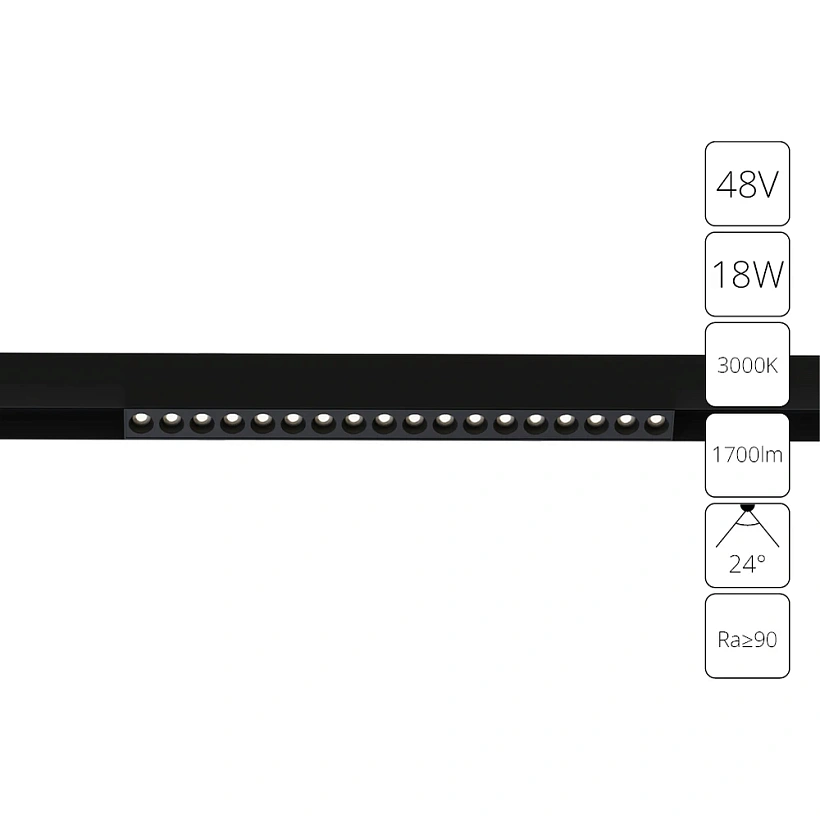 Магнитный трековый светильник Arte Lamp LINEA A4675PL-1BK