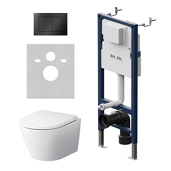 IS90238.741701 Инсталляция с клав PrimeFit S, мат.черный, с подвес унит Sense FlashClean с сид м/лиф