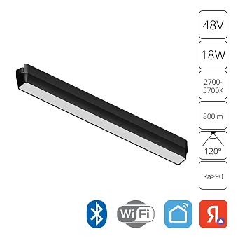 Магнитный трековый светильник Arte Lamp RAPID SMART A2968PL-1BK