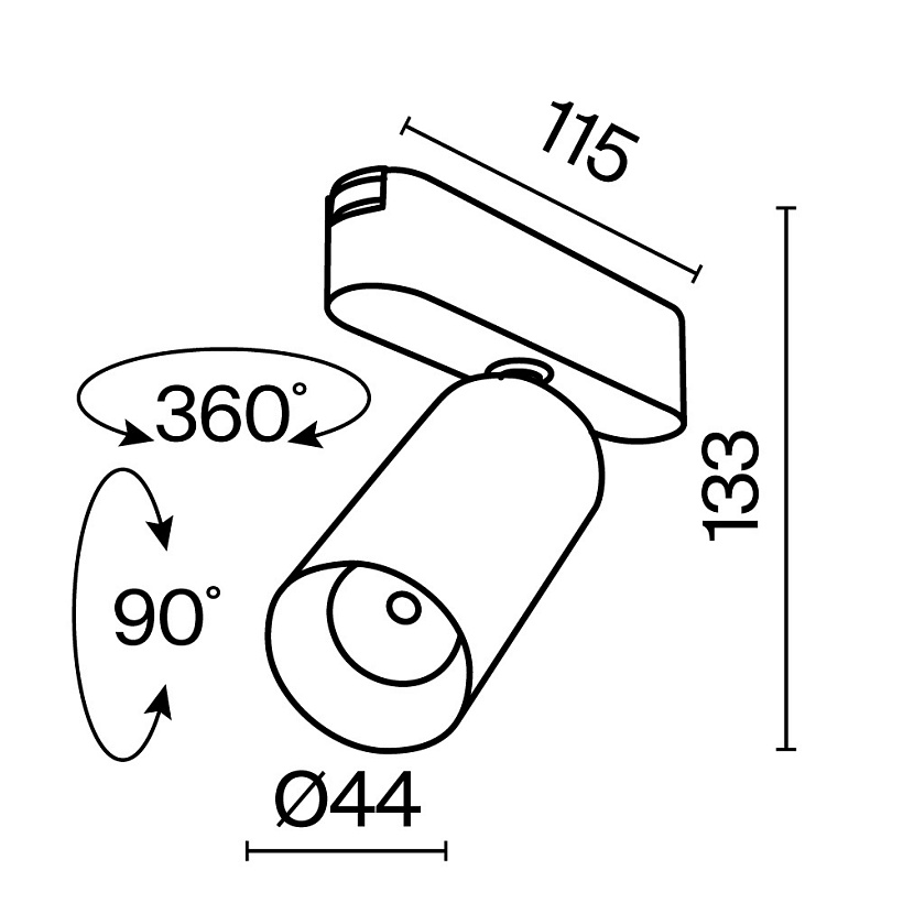Трековый светильник Maytoni Technical TR103-1-12W3K-M-W