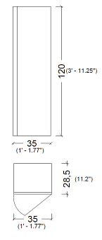Пенал Vallessi 120*35*28,5cm Кашемир глянец