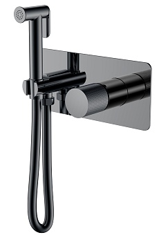 Смеситель гигиенический STICK Shine Gun Metal c ручкой TOUCH