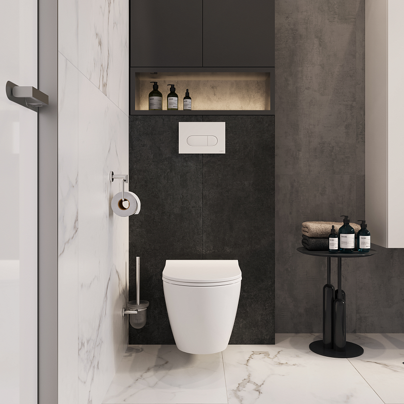 Инсталляция с унитазом VitrA Mia Round комплект 3 в 1 с сиденьем микролифт безободковый