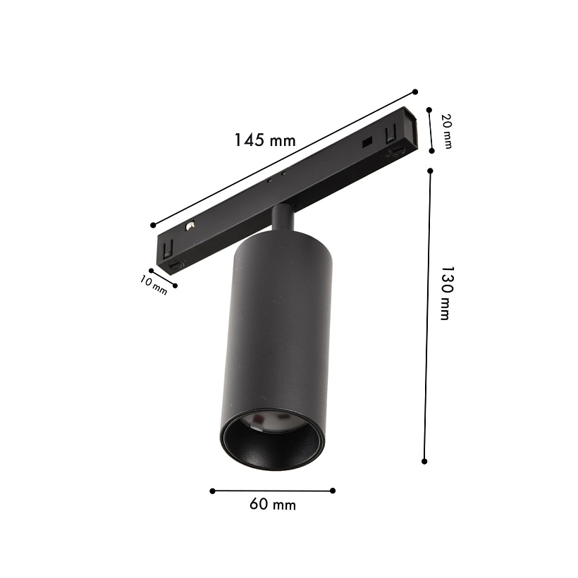 4582-1U, трековый светильник, D60xL145xH130, LEDx18W, 48V, 1020LM, 2700-5700K, CRI>90, beam angle:36, included