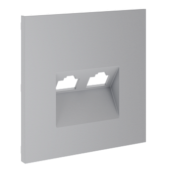 Накладка для розетки компьютерной двойной RJ45+RJ45 кат.6, S70 (серый)