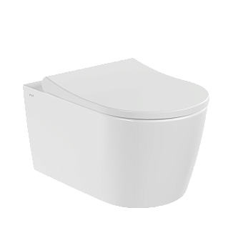 Подвесной унитаз VitrA Metropole Round (Метрополь Раунд) 7910B003-6429 безободковый QuantumFlush (Квантум Флаш) с сиденьем микролифт белый санитарный фарфор