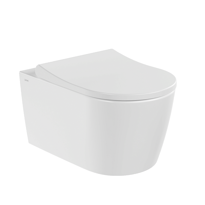 Подвесной унитаз VitrA Metropole Round (Метрополь Раунд) 7910B003-6429 безободковый QuantumFlush (Квантум Флаш) с сиденьем микролифт белый санитарный фарфор