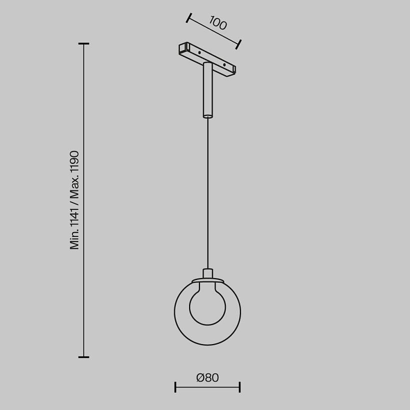 Трековый подвесной светильник Maytoni Technical TR181PL-1-4WTW-B