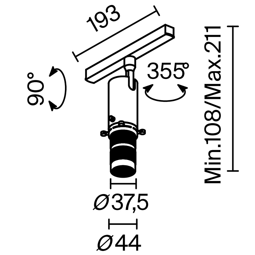 Трековый светильник Maytoni Technical TR108-4-10W3K-DS-B