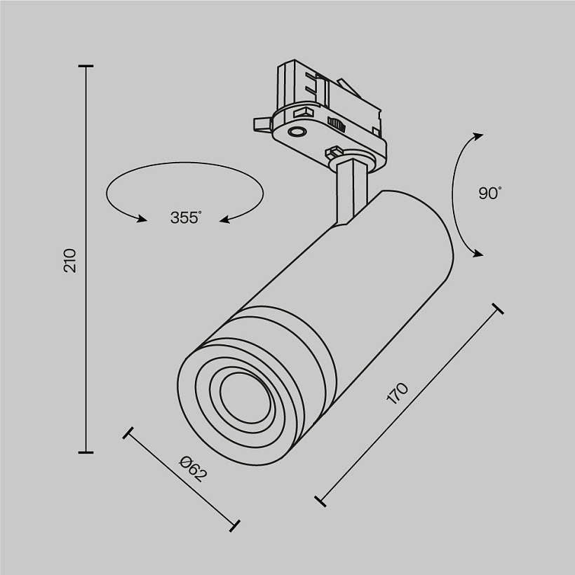 Трековый светильник Maytoni Technical TR198-3-20W2.7K-Z-B